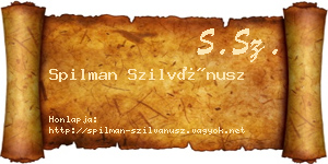 Spilman Szilvánusz névjegykártya